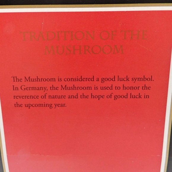 Double Mushroom Christmas Ornament Blown Glass  by Shavel  4" - Picture 9 of 10